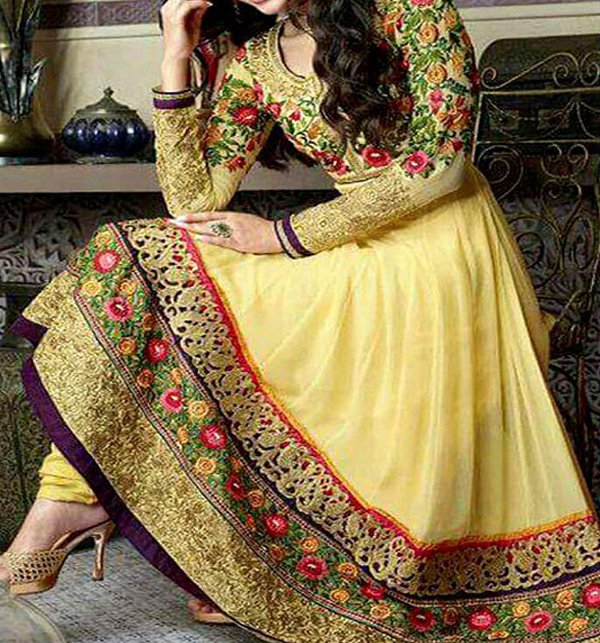 Indian Embroidered Chiffon Frock (CHI-34) Price in 